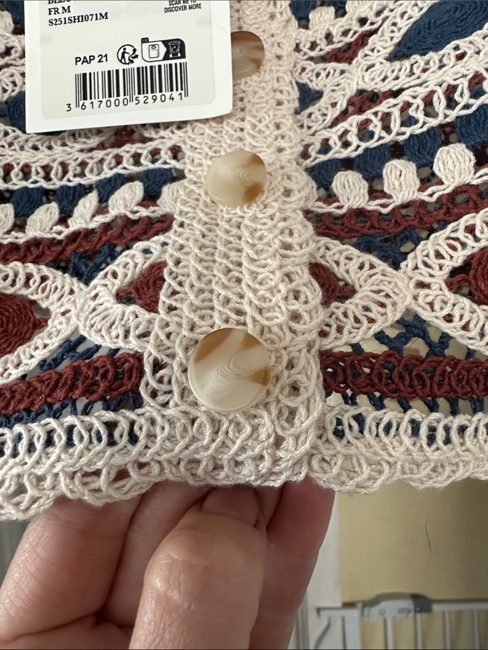NWT Sezane Breah Crochet Blouse - Picture 2 of 9